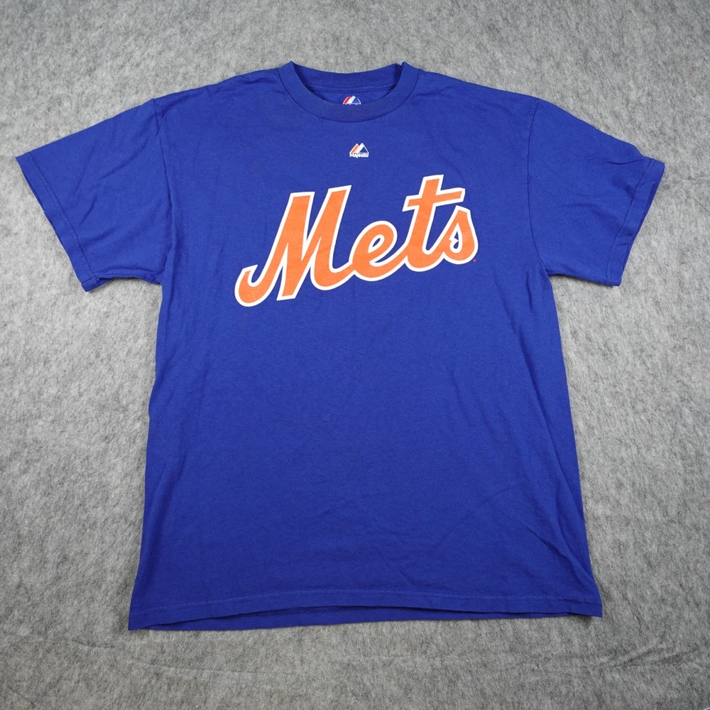 New York Mets Shirt Men Large Blue Santana 57 Graphic Cotton Tee Majestic